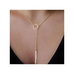 Collier Court Avec Anneau En Métal Minimaliste Pour Femme
