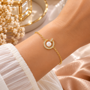 Bracelet Doré Perle & Zircons
