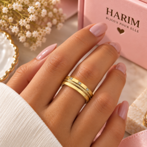 Bague dorée Élégance Trio
