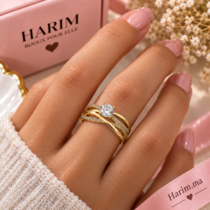Bague Dorée Éclat Croisé