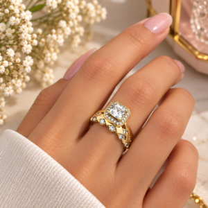 Bague Carré Éclat Dorée