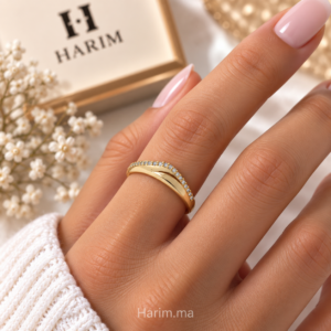 Bague Dorée Élégante à Zircons