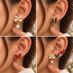 3 paires de boucles d’oreilles Nœud & Papillons