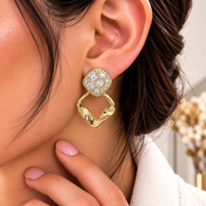 Boucles d’oreilles Éclat Géométrique dorées