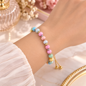 Bracelet ajustable à perles multicolores