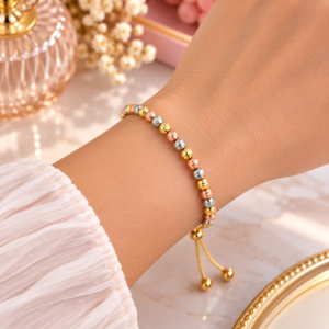 Bracelet ajustable à perles tricolores