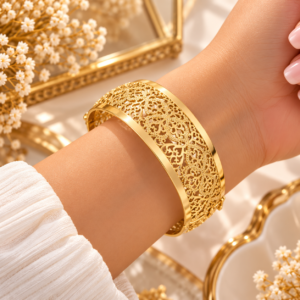 Bracelet Manchette Doré Ajouré