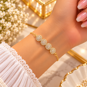 Bracelet Doré 4 Cercles Scintillants